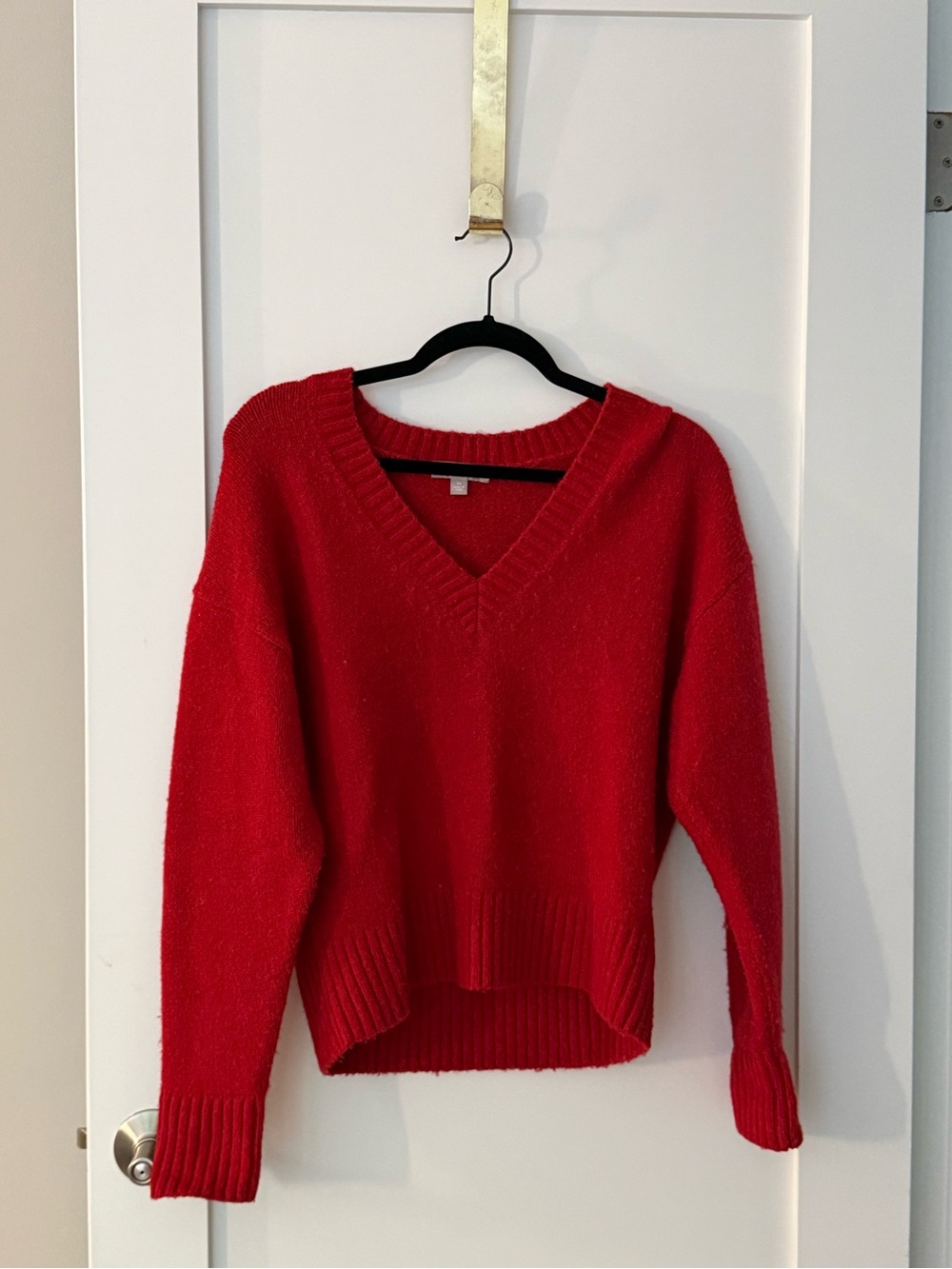 J. Crew Red V-Neck Sweater